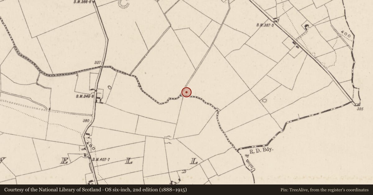 Ordnance Survey six-inch map, 2nd edition (1888–1915) covering the location of Barrow - ring-barrow, Carrickittle, County Limerick, with a pin at the register's coordinates