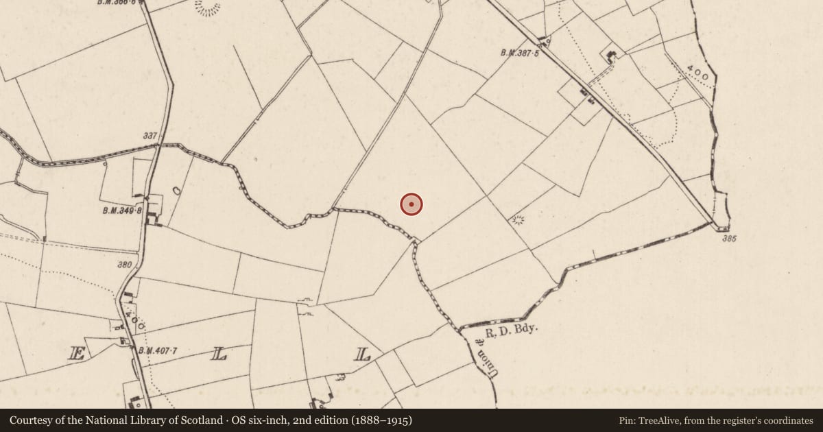 Ordnance Survey six-inch map, 2nd edition (1888–1915) covering the location of Barrow - ring-barrow, Carrickittle, County Limerick, with a pin at the register's coordinates