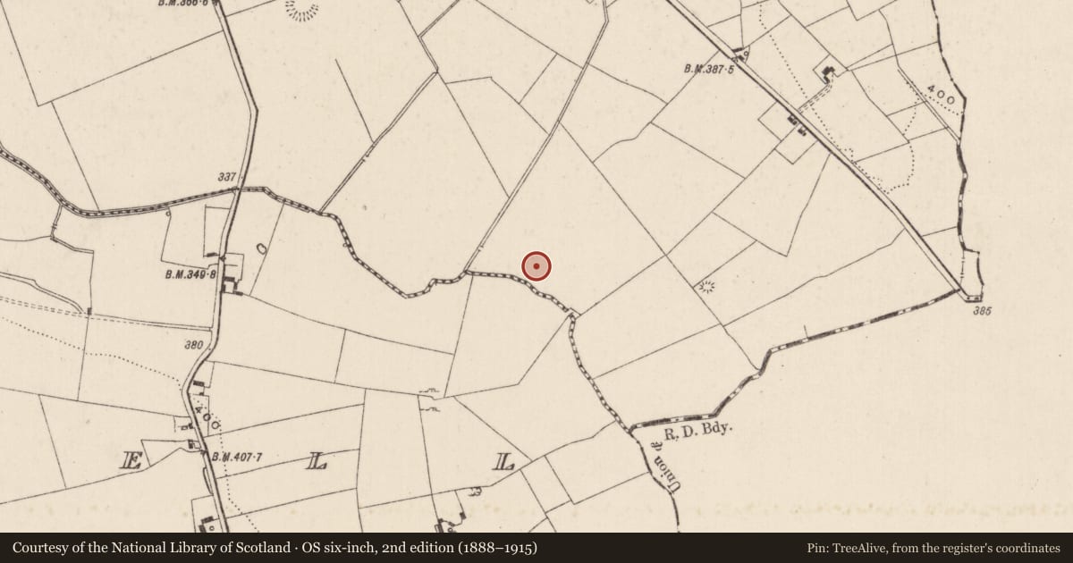 Ordnance Survey six-inch map, 2nd edition (1888–1915) covering the location of Barrow - ring-barrow, Carrickittle, County Limerick, with a pin at the register's coordinates