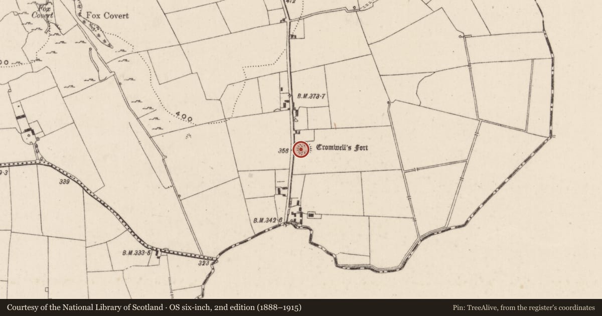 Ordnance Survey six-inch map, 2nd edition (1888–1915) covering the location of Ringfort - rath, Cromwell, County Limerick, with a pin at the register's coordinates