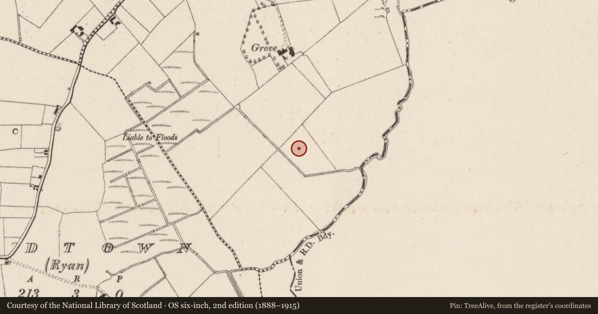 Ordnance Survey six-inch map, 2nd edition (1888–1915) covering the location of Enclosure, Garryncahera, County Limerick, with a pin at the register's coordinates