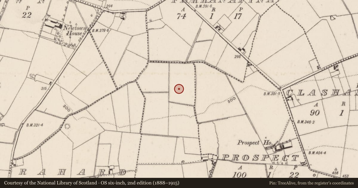 Ordnance Survey six-inch map, 2nd edition (1888–1915) covering the location of Enclosure, Garryheakin, County Limerick, with a pin at the register's coordinates