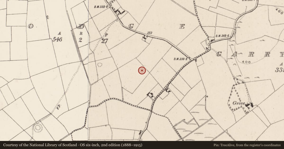 Ordnance Survey six-inch map, 2nd edition (1888–1915) covering the location of Enclosure, Lodge, County Limerick, with a pin at the register's coordinates