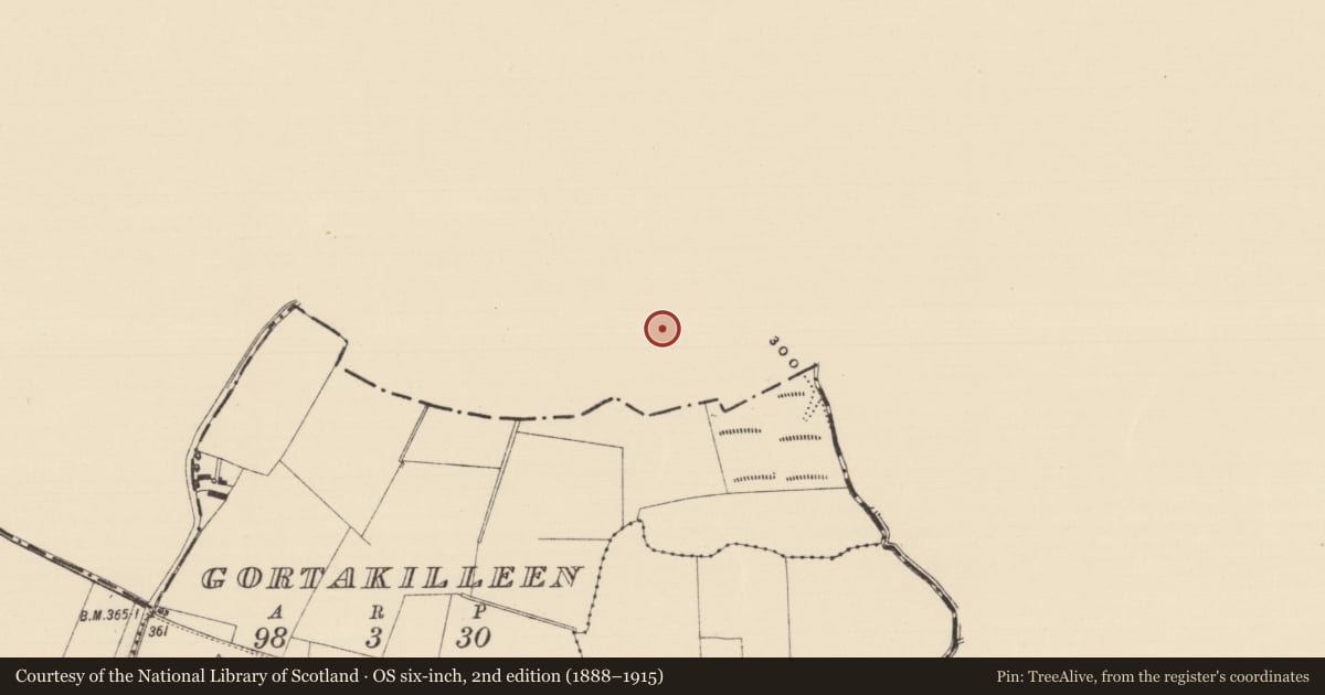 Ordnance Survey six-inch map, 2nd edition (1888–1915) covering the location of Ringfort - rath, Gortakilleen, County Limerick, with a pin at the register's coordinates