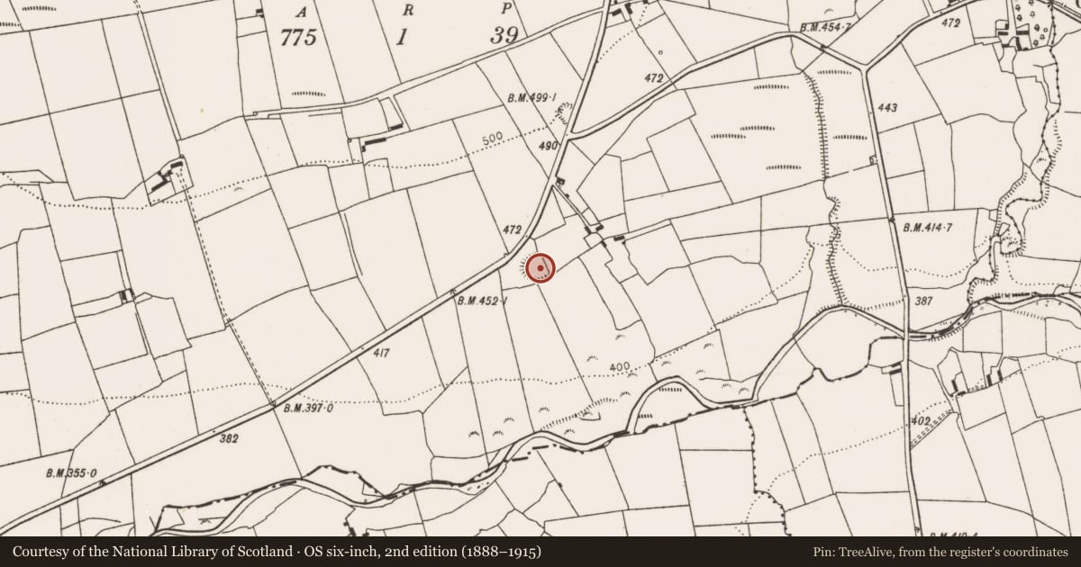 Ordnance Survey six-inch map, 2nd edition (1888–1915) covering the location of Enclosure, Crataloe West, County Limerick, with a pin at the register's coordinates