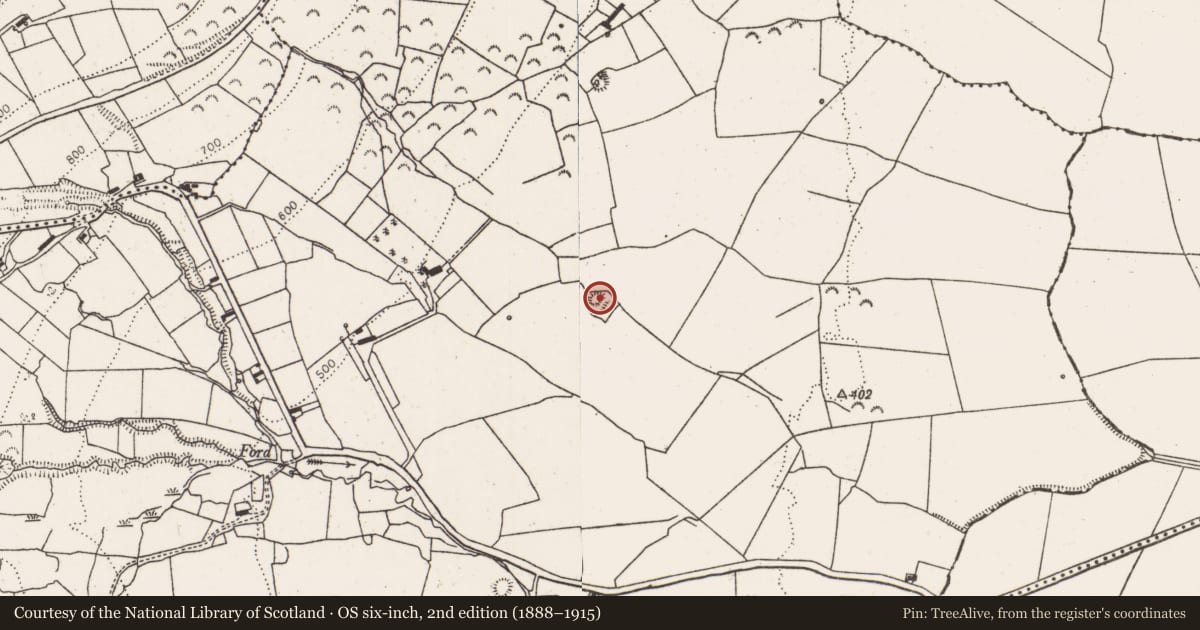 Ordnance Survey six-inch map, 2nd edition (1888–1915) covering the location of Enclosure, Rooskagh East, County Limerick, with a pin at the register's coordinates