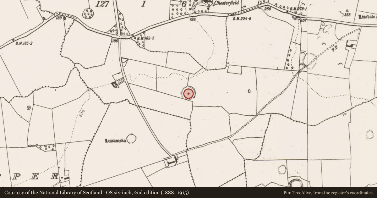 Ordnance Survey six-inch map, 2nd edition (1888–1915) covering the location of Ringfort - rath, Knockaderry, County Limerick, with a pin at the register's coordinates