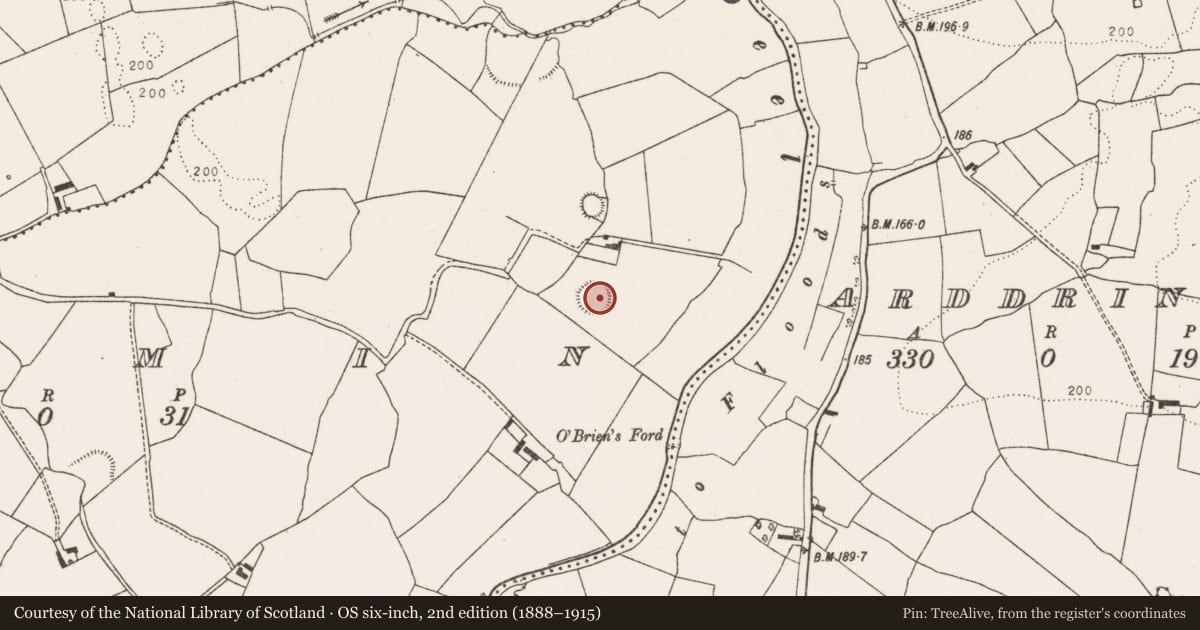 Ordnance Survey six-inch map, 2nd edition (1888–1915) covering the location of Ringfort - rath, Dromin, County Limerick, with a pin at the register's coordinates