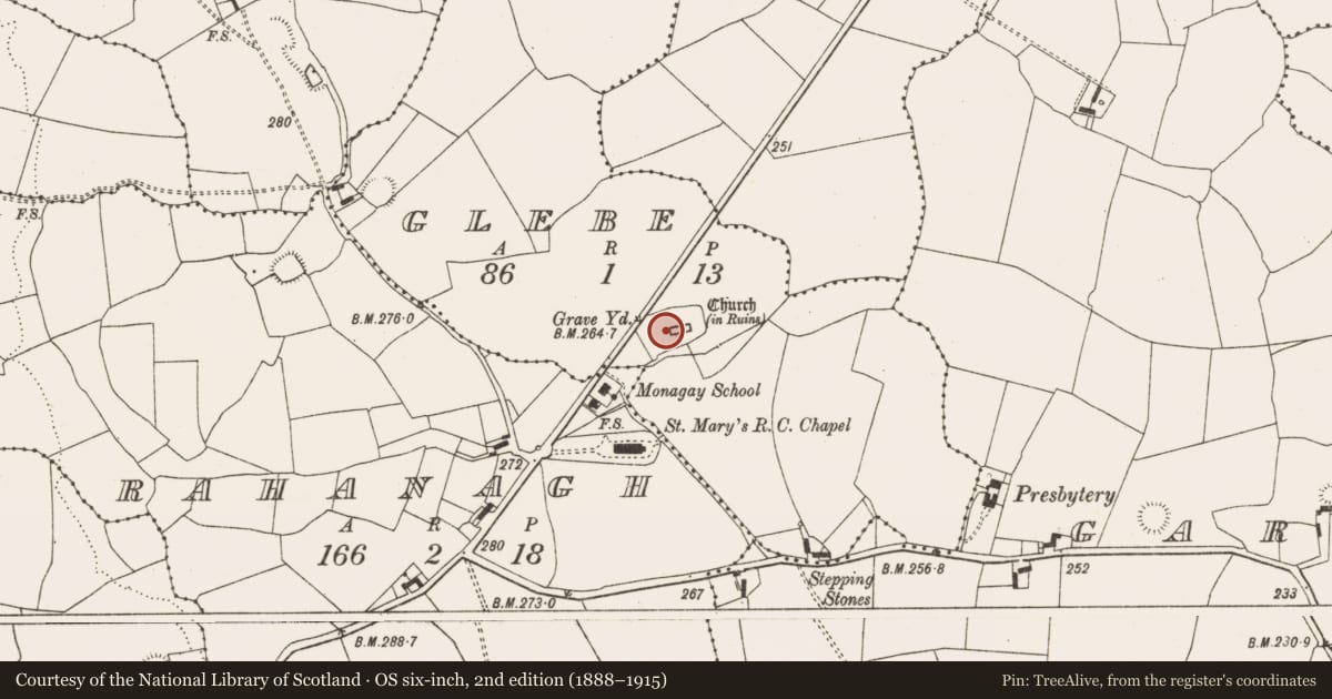 Ordnance Survey six-inch map, 2nd edition (1888–1915) covering the location of Excavation - miscellaneous, Glebe, County Limerick, with a pin at the register's coordinates