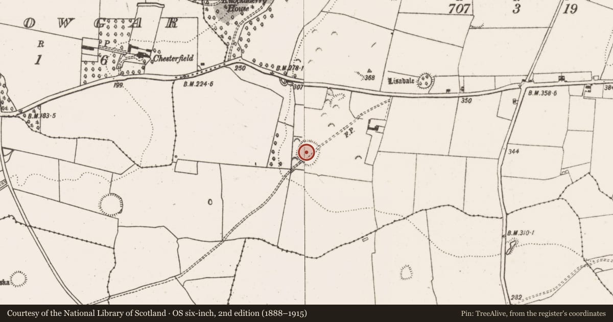 Ordnance Survey six-inch map, 2nd edition (1888–1915) covering the location of Ringfort - rath, Knockaderry, County Limerick, with a pin at the register's coordinates