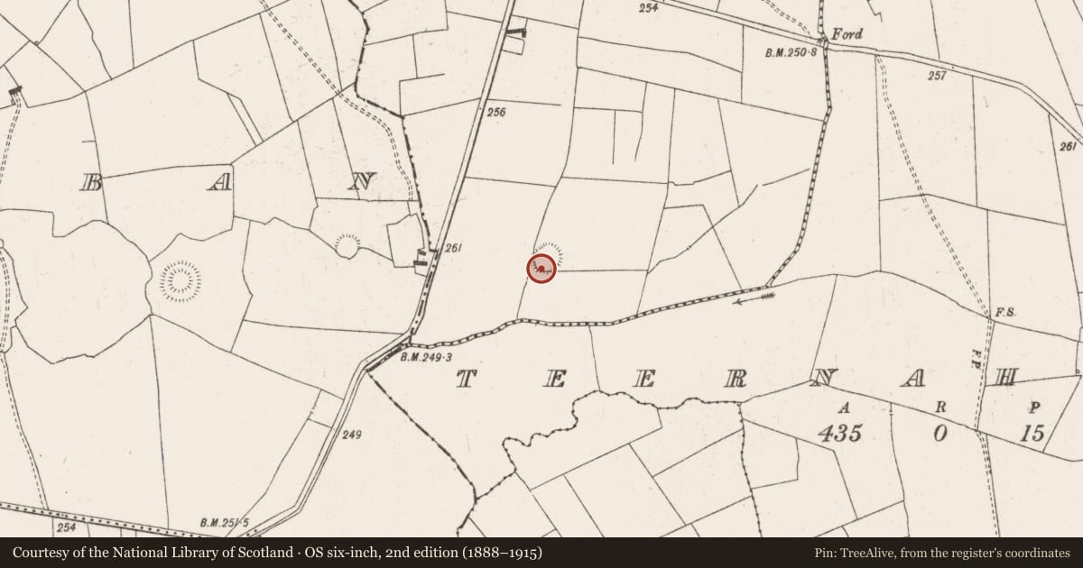 Ordnance Survey six-inch map, 2nd edition (1888–1915) covering the location of Ringfort - rath, Cloncagh, County Limerick, with a pin at the register's coordinates