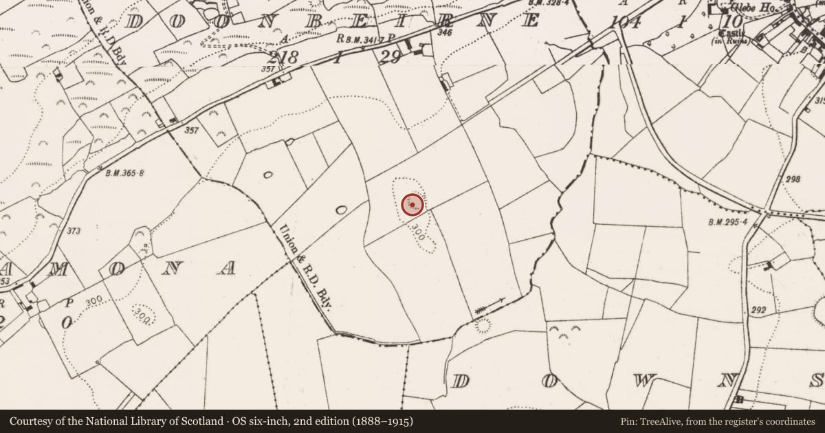 Ordnance Survey six-inch map, 2nd edition (1888–1915) covering the location of Ringfort - rath, Doonbeirne, County Limerick, with a pin at the register's coordinates