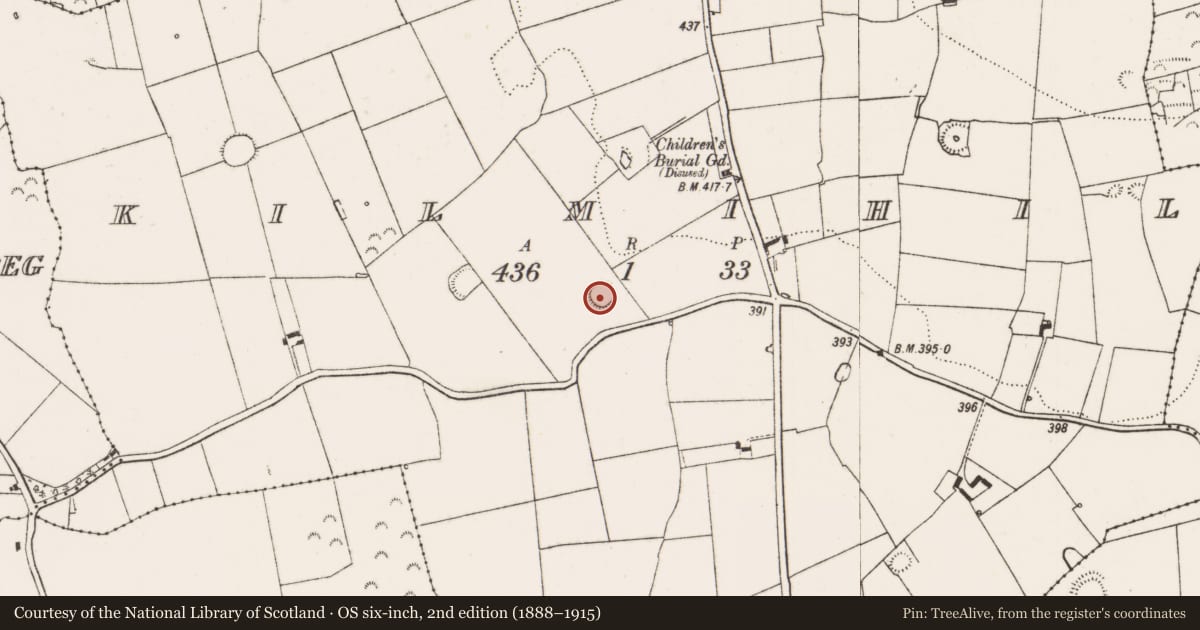 Ordnance Survey six-inch map, 2nd edition (1888–1915) covering the location of Ringfort - rath, Kilmihil, County Limerick, with a pin at the register's coordinates