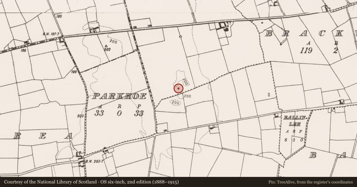 Ordnance Survey six-inch map, 2nd edition (1888–1915) covering the location of Barrow - unclassified, Garbally, County Limerick, with a pin at the register's coordinates