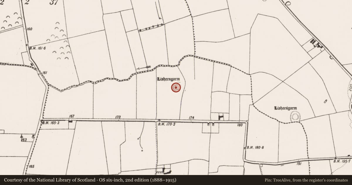 Ordnance Survey six-inch map, 2nd edition (1888–1915) covering the location of Ringfort - rath, Cloonbrien, County Limerick, with a pin at the register's coordinates