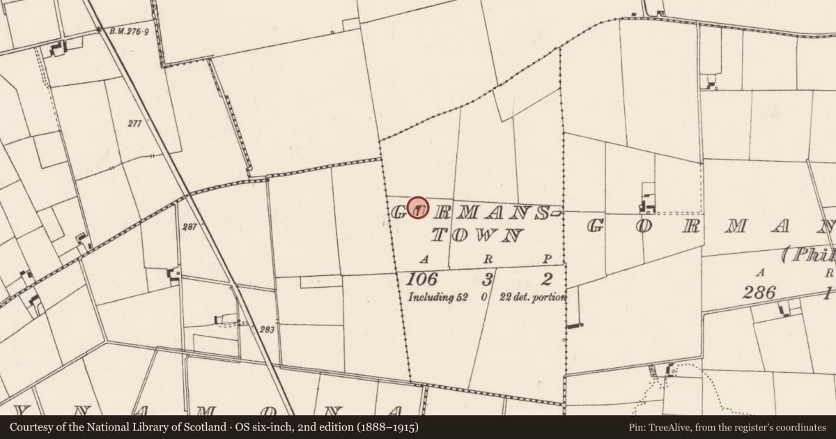 Ordnance Survey six-inch map, 2nd edition (1888–1915) covering the location of Barrow - unclassified, Gormanstown, County Limerick, with a pin at the register's coordinates