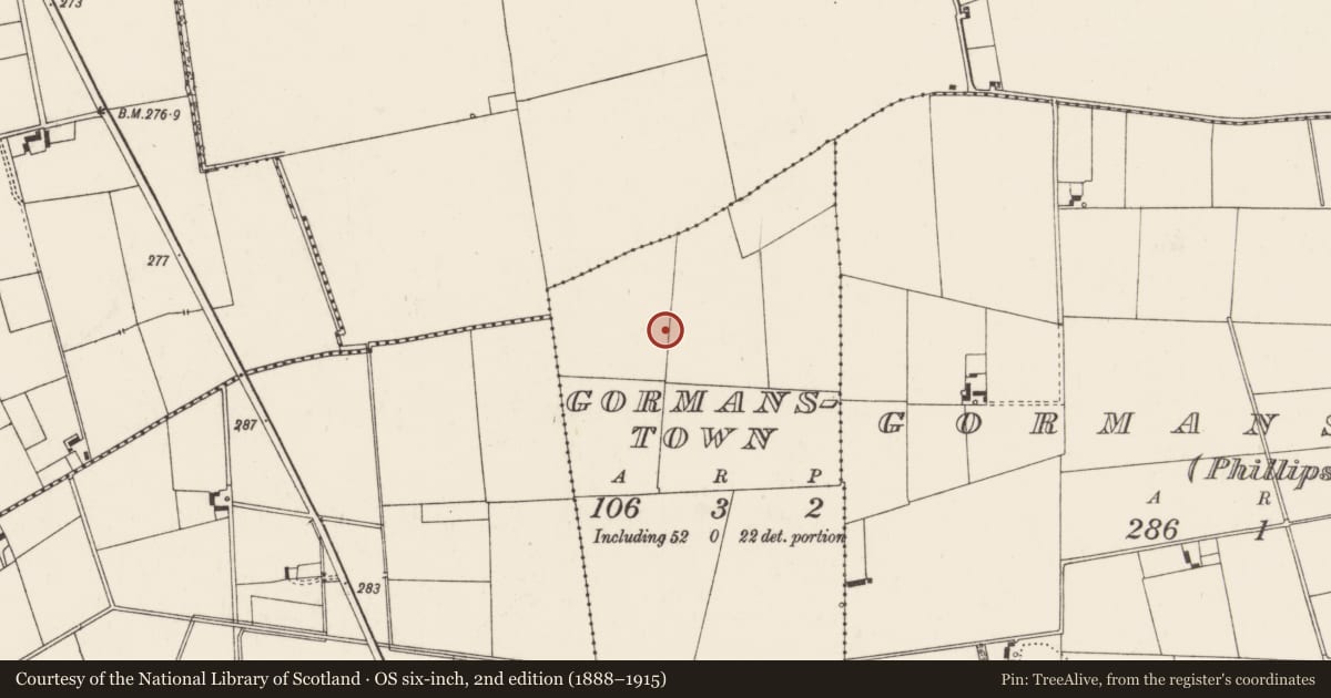 Ordnance Survey six-inch map, 2nd edition (1888–1915) covering the location of Barrow - unclassified, Gormanstown, County Limerick, with a pin at the register's coordinates