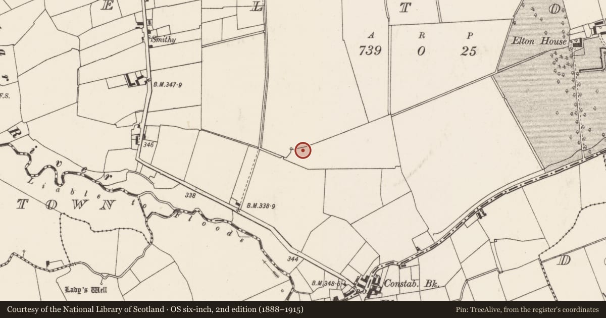 Ordnance Survey six-inch map, 2nd edition (1888–1915) covering the location of Barrow - unclassified, Elton, County Limerick, with a pin at the register's coordinates