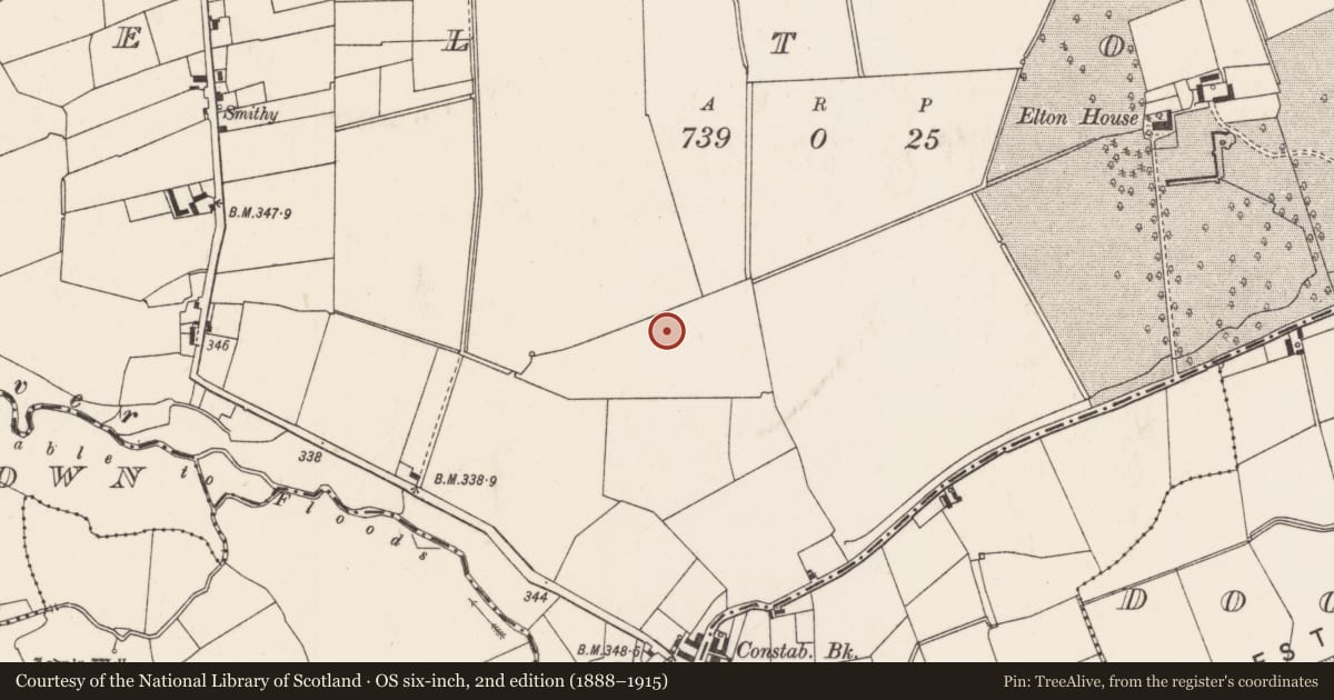 Ordnance Survey six-inch map, 2nd edition (1888–1915) covering the location of Barrow - unclassified, Elton, County Limerick, with a pin at the register's coordinates