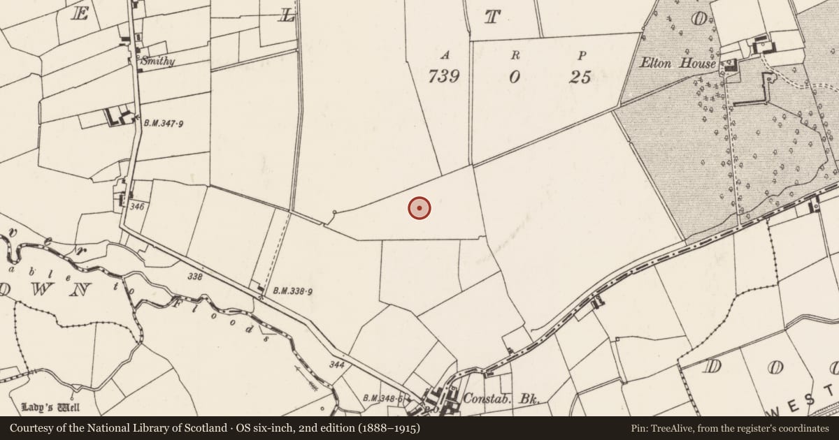 Ordnance Survey six-inch map, 2nd edition (1888–1915) covering the location of Barrow - unclassified, Elton, County Limerick, with a pin at the register's coordinates