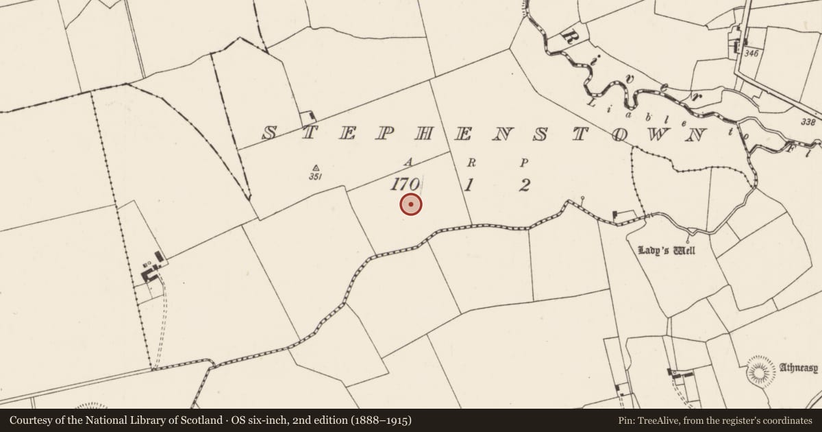 Ordnance Survey six-inch map, 2nd edition (1888–1915) covering the location of Barrow - unclassified, Stephenstown, County Limerick, with a pin at the register's coordinates