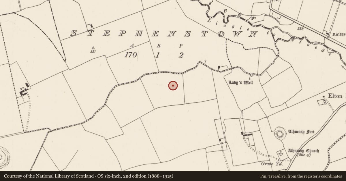 Ordnance Survey six-inch map, 2nd edition (1888–1915) covering the location of Barrow - unclassified, Ballinvana, County Limerick, with a pin at the register's coordinates