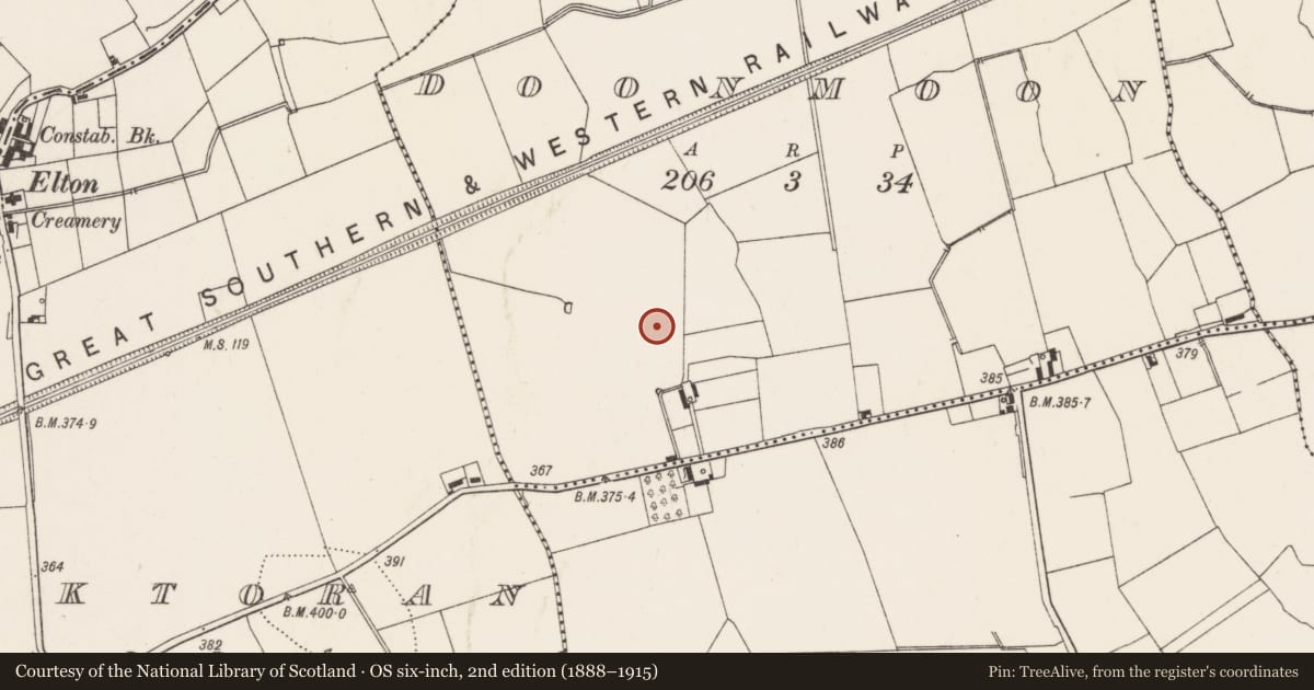 Ordnance Survey six-inch map, 2nd edition (1888–1915) covering the location of Earthwork, Doonmoon, County Limerick, with a pin at the register's coordinates