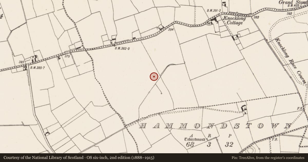 Ordnance Survey six-inch map, 2nd edition (1888–1915) covering the location of Barrow - unclassified, Knocklong East, County Limerick, with a pin at the register's coordinates