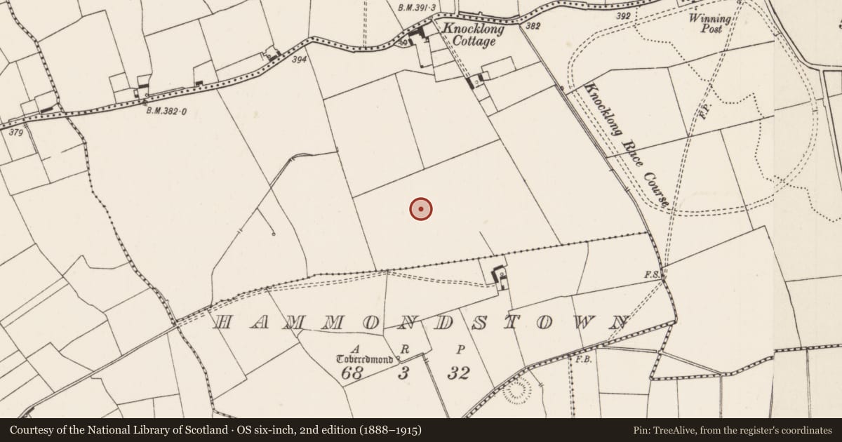 Ordnance Survey six-inch map, 2nd edition (1888–1915) covering the location of Barrow - unclassified, Knocklong East, County Limerick, with a pin at the register's coordinates