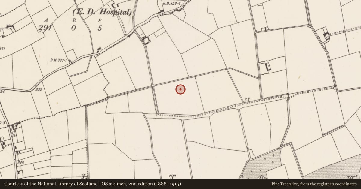 Ordnance Survey six-inch map, 2nd edition (1888–1915) covering the location of Enclosure, Elton, County Limerick, with a pin at the register's coordinates