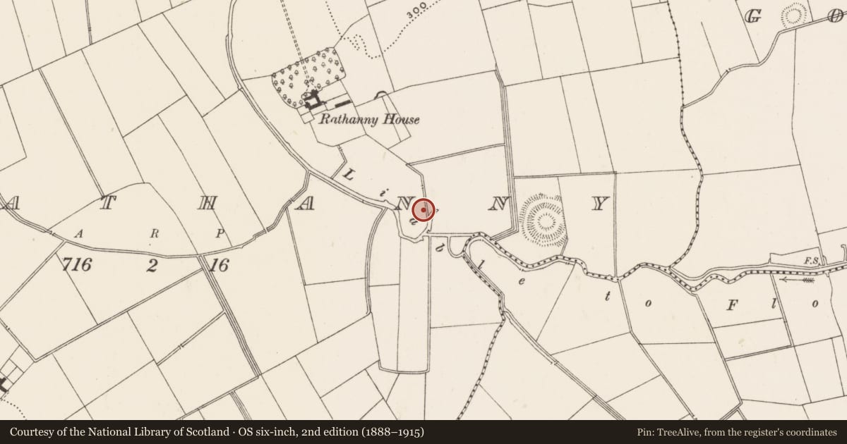Ordnance Survey six-inch map, 2nd edition (1888–1915) covering the location of Barrow - unclassified, Rathanny, County Limerick, with a pin at the register's coordinates