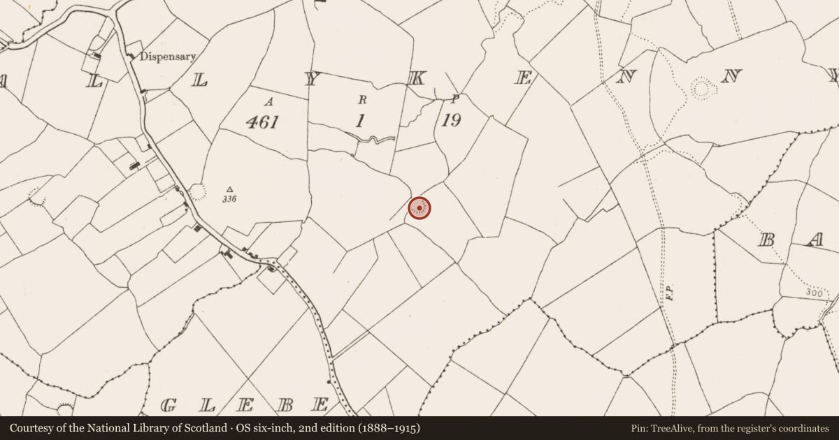 Ordnance Survey six-inch map, 2nd edition (1888–1915) covering the location of Ringfort - rath, Ballykenny, County Limerick, with a pin at the register's coordinates