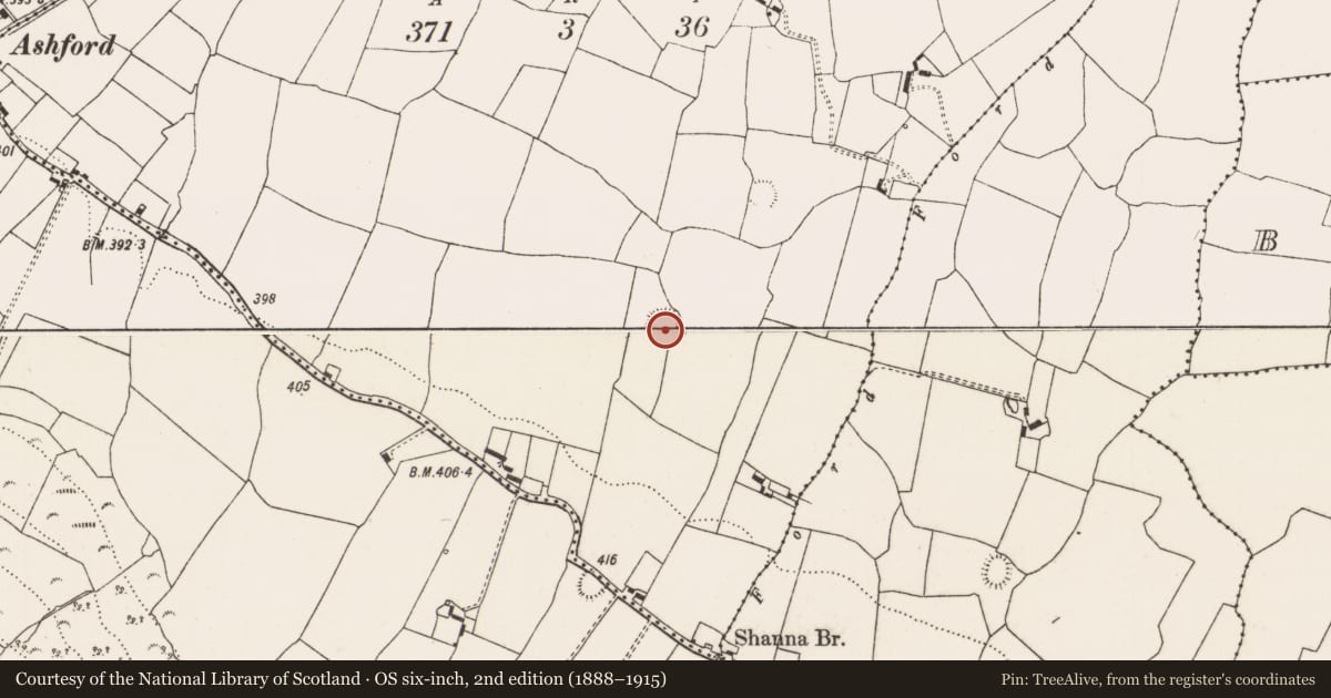 Ordnance Survey six-inch map, 2nd edition (1888–1915) covering the location of Ringfort - rath, Clooncon, County Limerick, with a pin at the register's coordinates