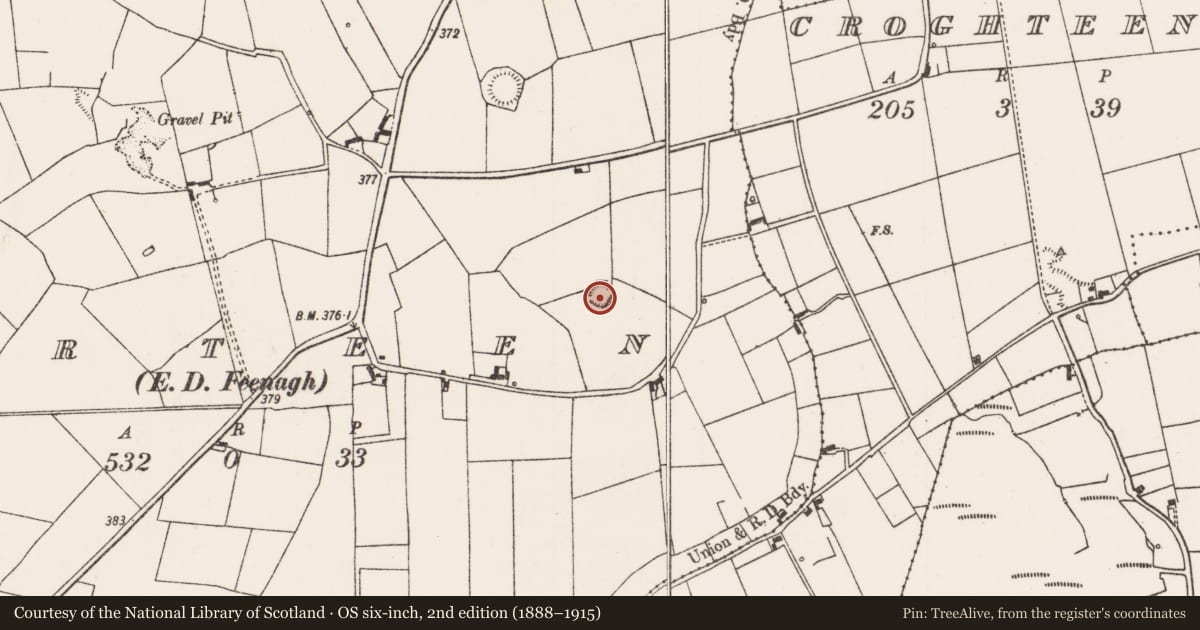 Ordnance Survey six-inch map, 2nd edition (1888–1915) covering the location of Ringfort - rath, Gorteen, County Limerick, with a pin at the register's coordinates