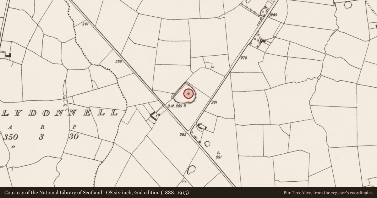 Ordnance Survey six-inch map, 2nd edition (1888–1915) covering the location of Enclosure, Feohanagh, County Limerick, with a pin at the register's coordinates