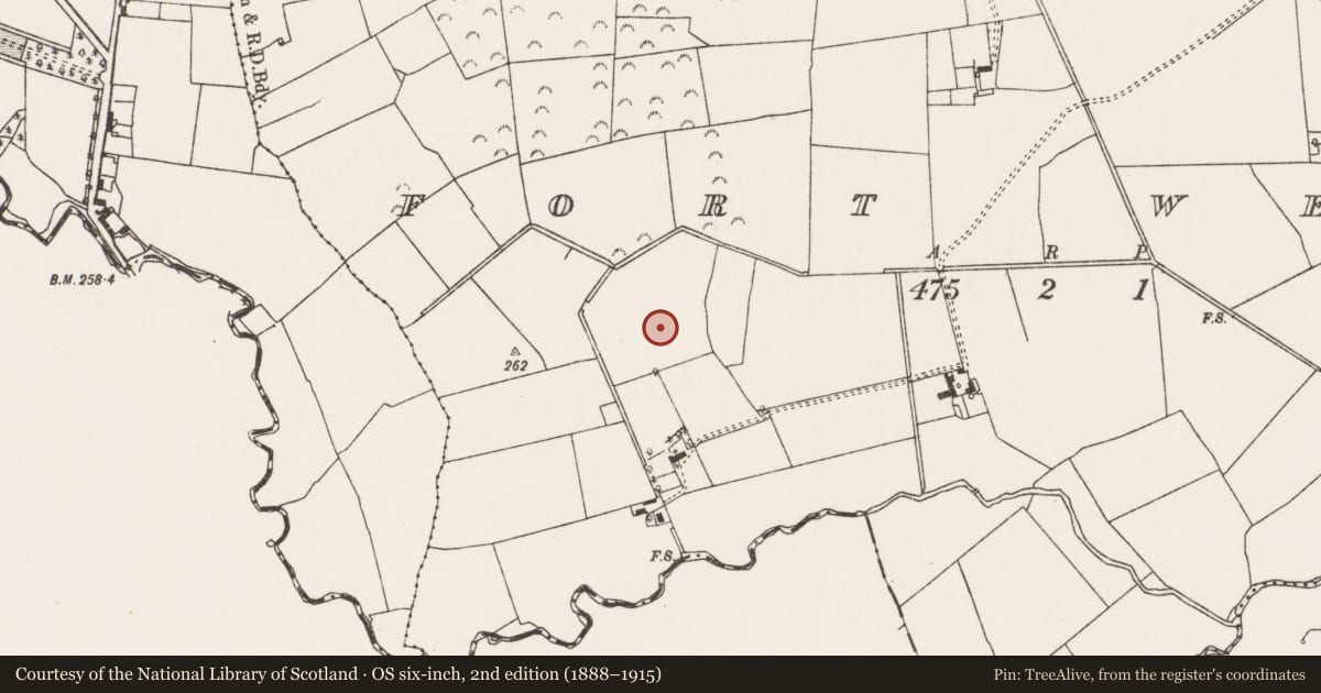 Ordnance Survey six-inch map, 2nd edition (1888–1915) covering the location of Earthwork, Fort West, County Limerick, with a pin at the register's coordinates