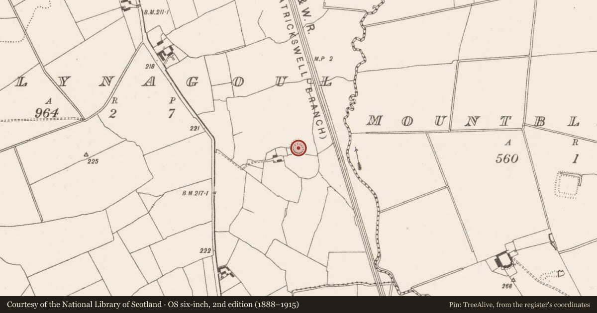 Ordnance Survey six-inch map, 2nd edition (1888–1915) covering the location of Ringfort - rath, Ballynagoul, County Limerick, with a pin at the register's coordinates