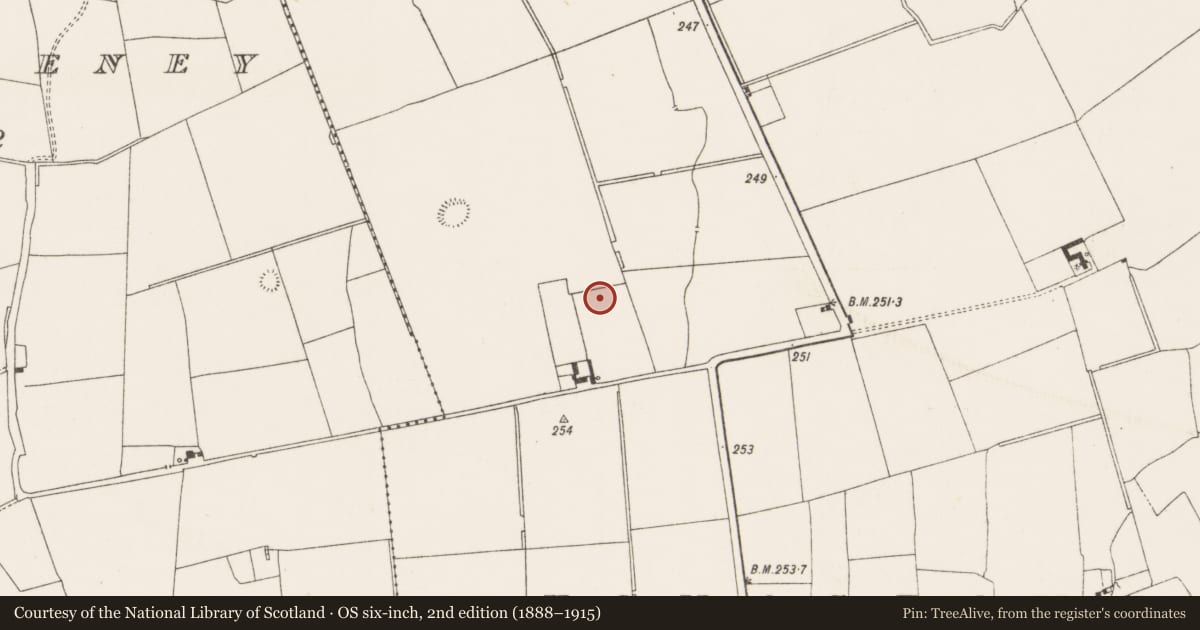 Ordnance Survey six-inch map, 2nd edition (1888–1915) covering the location of Earthwork, Thomastown, County Limerick, with a pin at the register's coordinates