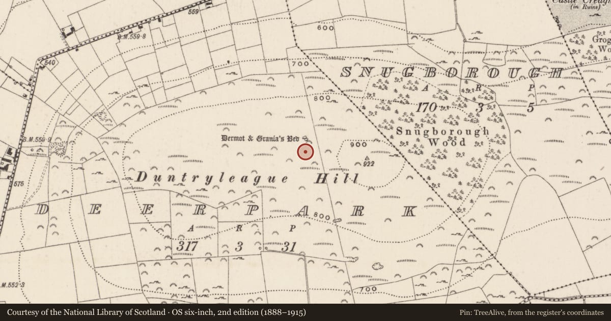 Ordnance Survey six-inch map, 2nd edition (1888–1915) covering the location of Cairn - unclassified, Deerpark, County Limerick, with a pin at the register's coordinates