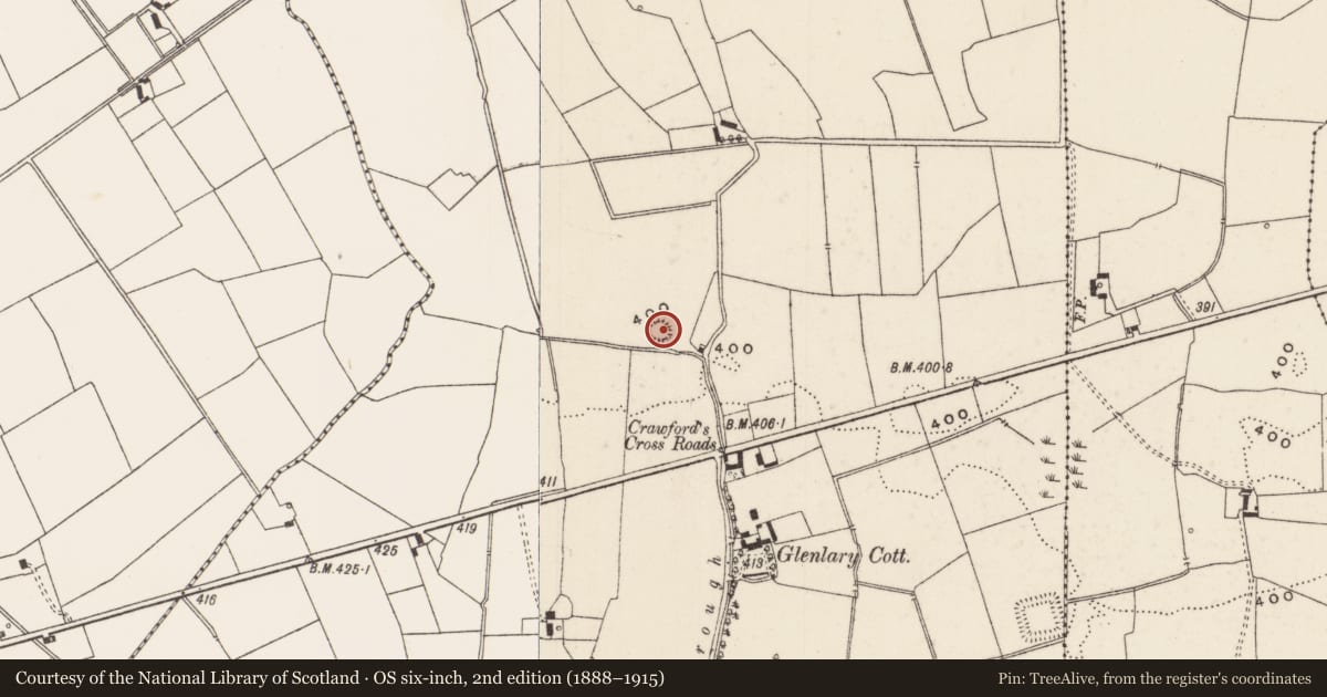 Ordnance Survey six-inch map, 2nd edition (1888–1915) covering the location of Ringfort - rath, Glenlary, County Limerick, with a pin at the register's coordinates