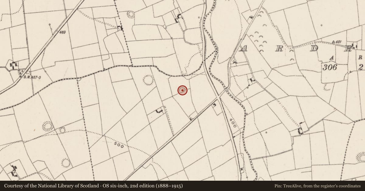 Ordnance Survey six-inch map, 2nd edition (1888–1915) covering the location of Enclosure, Garrynalyna, County Limerick, with a pin at the register's coordinates