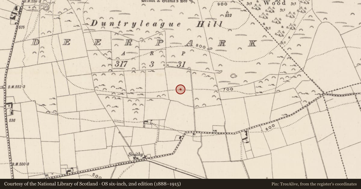 Ordnance Survey six-inch map, 2nd edition (1888–1915) covering the location of Barrow - unclassified, Deerpark, County Limerick, with a pin at the register's coordinates