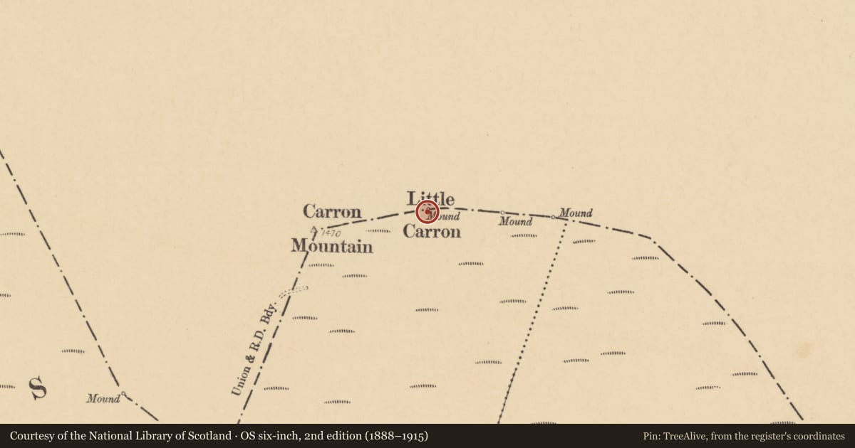 Ordnance Survey six-inch map, 2nd edition (1888–1915) covering the location of Cairn - boundary cairn, Ballyhaght, County Limerick, with a pin at the register's coordinates