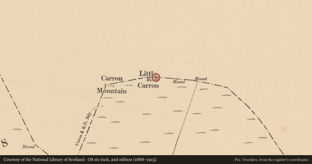 Ordnance Survey six-inch map, 2nd edition (1888–1915) covering the location of Cairn - boundary cairn, Ballyhaght, County Limerick, with a pin at the register's coordinates
