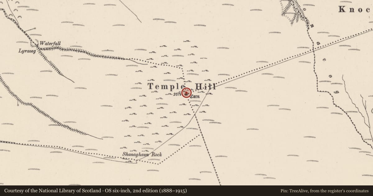 Ordnance Survey six-inch map, 2nd edition (1888–1915) covering the location of Cairn - unclassified, County Limerick, with a pin at the register's coordinates