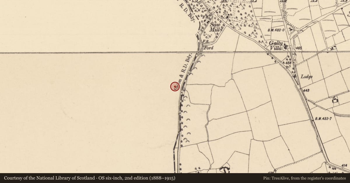 Ordnance Survey six-inch map, 2nd edition (1888–1915) covering the location of Enclosure, Brackbaun, County Limerick, with a pin at the register's coordinates
