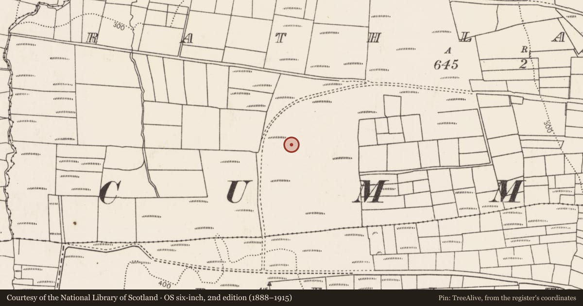 Ordnance Survey six-inch map, 2nd edition (1888–1915) covering the location of Megalithic tomb - unclassified, Rathlackan, County Mayo, with a pin at the register's coordinates