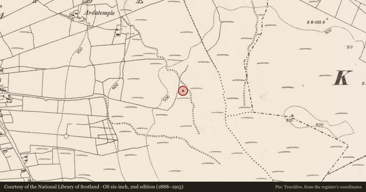 Ordnance Survey six-inch map, 2nd edition (1888–1915) covering the location of House - indeterminate date, Kilbride, County Mayo, with a pin at the register's coordinates