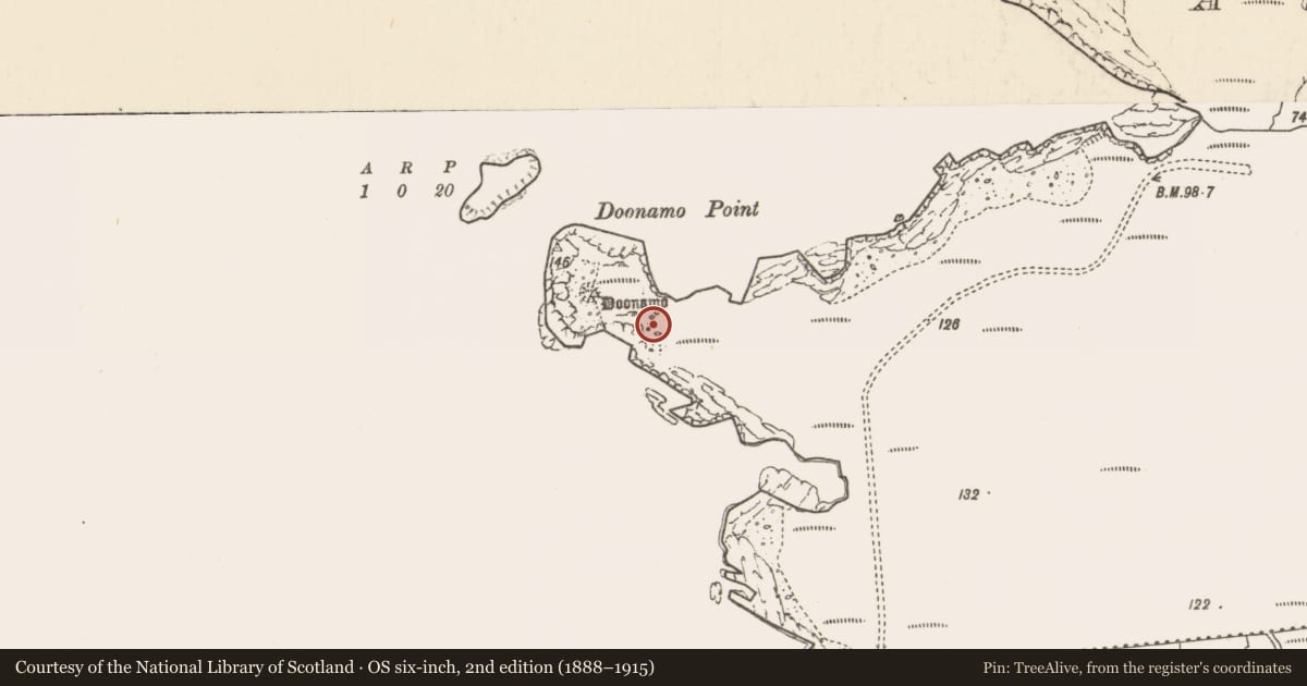 Ordnance Survey six-inch map, 2nd edition (1888–1915) covering the location of Gatehouse, Eochair Na Gcailleach, County Mayo, with a pin at the register's coordinates
