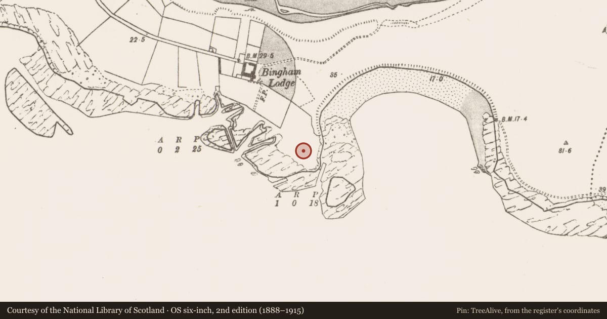 Ordnance Survey six-inch map, 2nd edition (1888–1915) covering the location of Promontory fort - coastal, An Teanach, County Mayo, with a pin at the register's coordinates